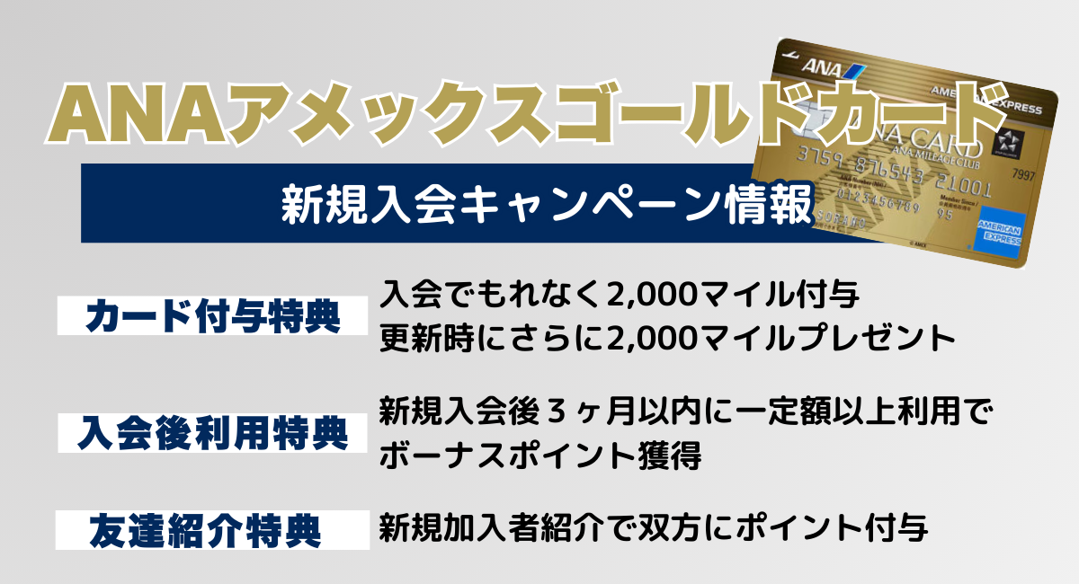 ANAアメックス ゴールドカードの新規入会キャンペーン情報