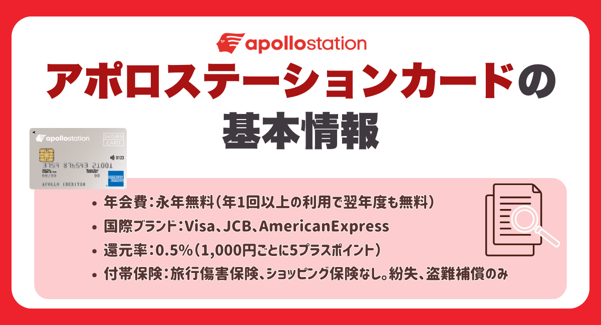 アポロステーションカード3種類の特徴
