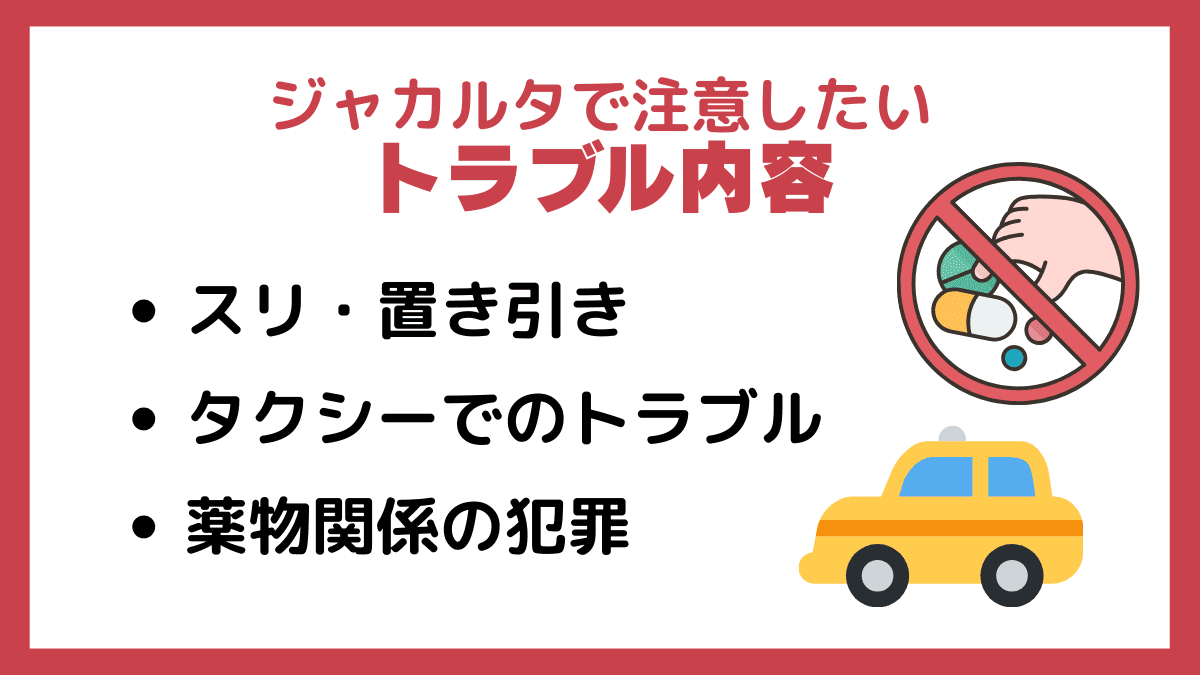 ジャカルタ（インドネシア）で注意したいトラブル内容