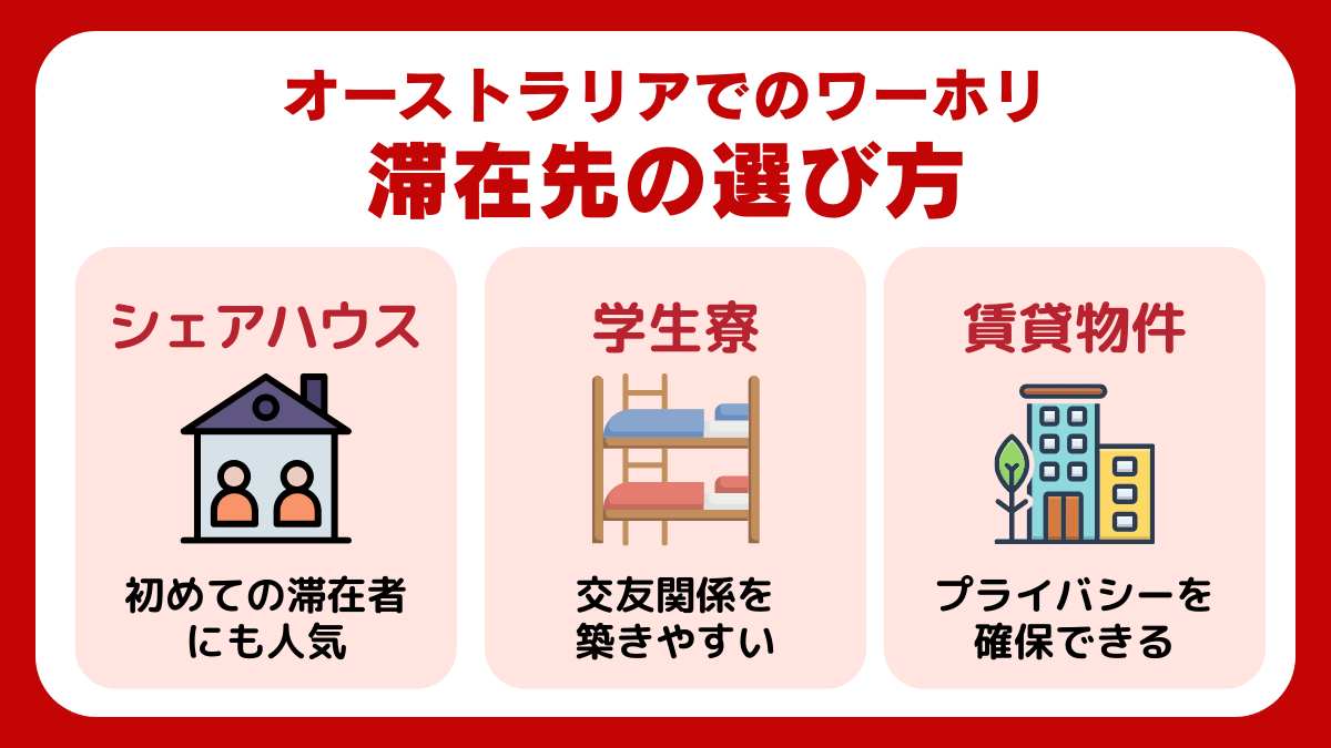 オーストラリアでワーホリをする際の滞在先の選び方