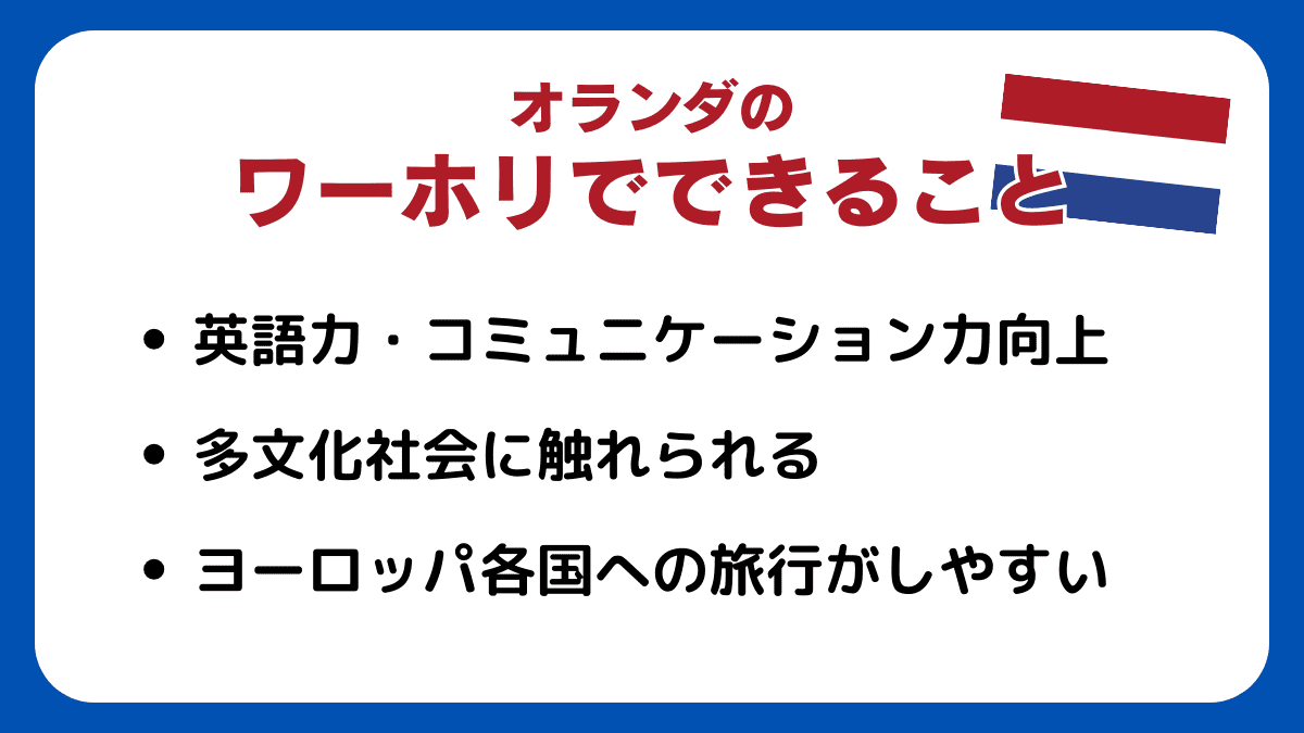 オランダのワーホリでできること