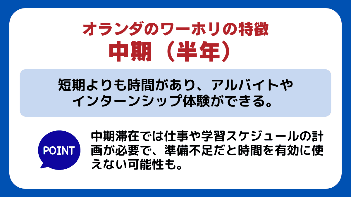 オランダの【中期（半年）ワーホリ】の特徴