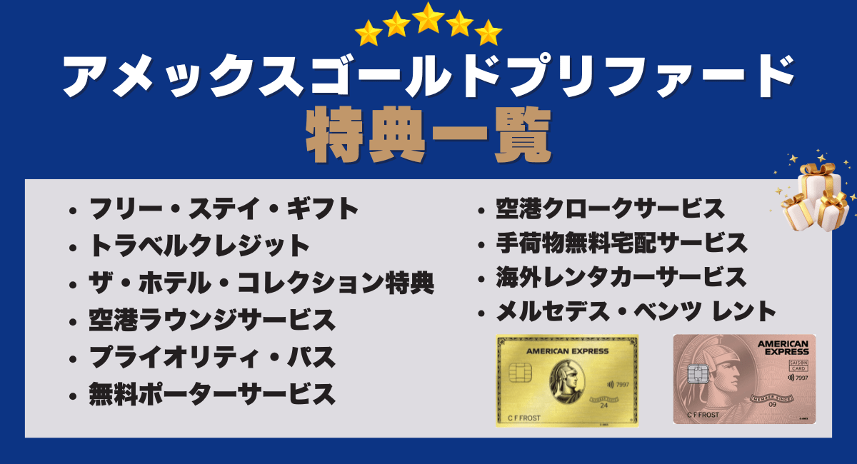 アメックス ゴールドプリファードの特典一覧