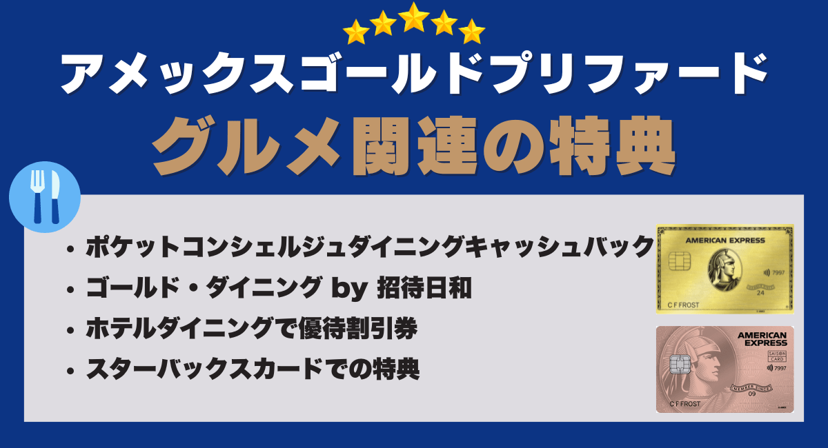 アメックス ゴールドプリファードのグルメ関連の特典