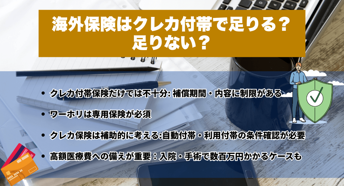 海外保険はクレカ付帯で足りる